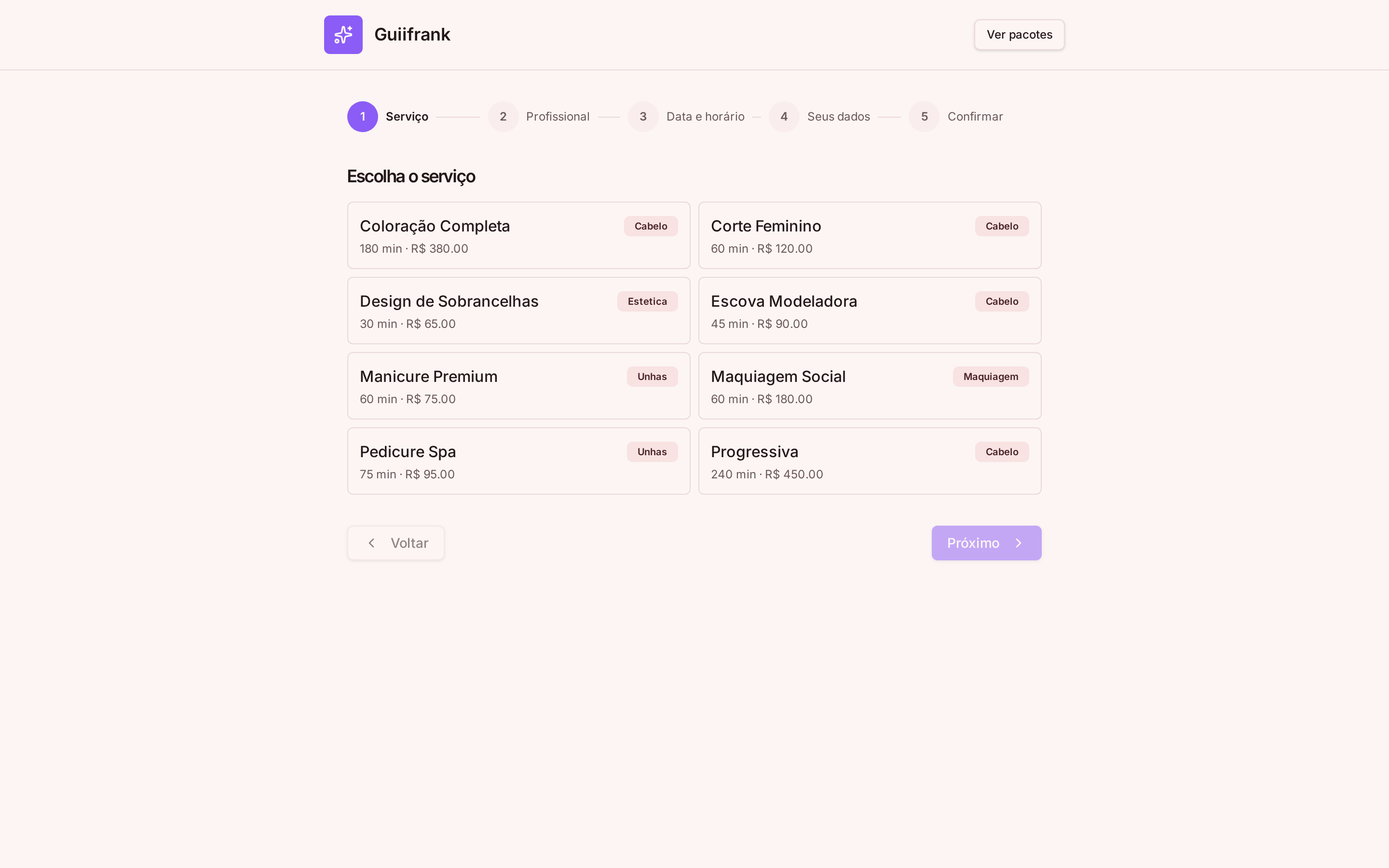 Link público de agendamento